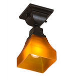 5"Sq Bungalow Frosted Amber Flush Mount