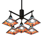 36"Sq Prairie Dragonfly 5 Lt Chandelier