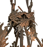 48"L Greenbriar Oak 8 Lt Chandelier