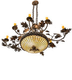 48"L Greenbriar Oak 8 Lt Chandelier