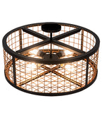 24"W Paloma Golpe Semi-Flush Mount
