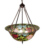 24"W Tiffany Rosebush Inverted Pendant