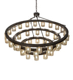 70"W Loxley Horizon Ring 44 Lt Three Tier Chandelier
