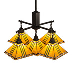 38"Sq Prairie Corn 5 Lt Chandelier