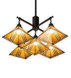 38"Sq Prairie Corn 5 Lt Chandelier