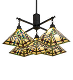 38"Sq Prairie Wheat 5 Lt Chandelier