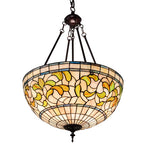 20"W Tiffany Turning Leaf Inverted Pendant