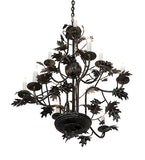 36"W Oak Leaf 9 Lt Chandelier