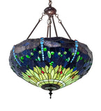 22"W Tiffany Hanginghead Dragonfly Inverted Pendant