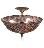 16"W Tiffany Fishscale Flush Mount