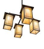 33"Sq Prairie Mission 4 Lt Chandelier