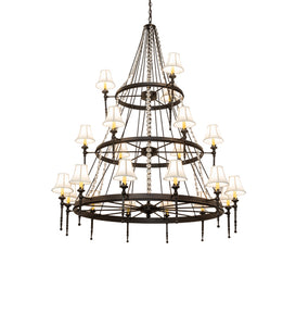 56"W Amaury 21 Lt Three Tier Chandelier