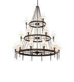 56"W Amaury 21 Lt Three Tier Chandelier