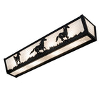 30"W Running Horses Vanity Light