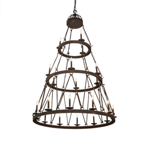 54"W Lakeshore 21 Lt Three Tier Chandelier