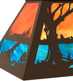 33"L Elk at Lake Oblong Pendant