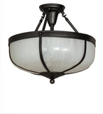 18"W Arts & Crafts Dome Semi-Flushmount
