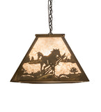 60"L Running Horses Oblong Pendant