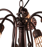 26"W Tiffany Pond Lily 7 Lt Chandelier