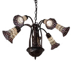 24"W Tiffany Pond Lily 7 Lt Chandelier