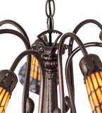 26"W Tiffany Pond Lily 7 Lt Chandelier