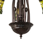 24"W Tiffany Pond Lily 7 Lt Chandelier
