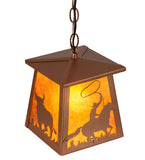 7"Sq Cowboy & Steer Pendant