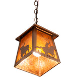7"Sq Cowboy & Steer Pendant