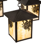32"W Seneca Winter Pine 4 Lt Chandelier