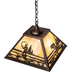 16"Sq Fly Fisherman Pendant