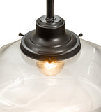 16"W Revival Schoolhouse W/Traditional Globe Pendant