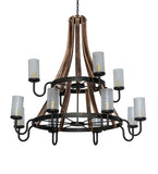 61"W Barrel Stave 12 Lt Chandelier