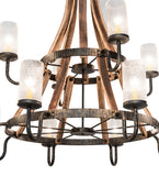 61"W Barrel Stave 12 Lt Chandelier