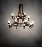 61"W Barrel Stave 12 Lt Chandelier