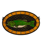 22"W X 14"H Bass Plaque Stained Glass Window