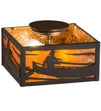 10"Sq Canoe At Lake Flush Mount