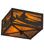 10"Sq Canoe At Lake Flush Mount