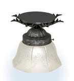 8.5"W Fancy Floral W/Summer Wheat Flush Mount