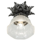 8.5"W Fancy Floral W/Summer Wheat Flush Mount