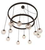 54"W Bola 12 Lt Two Tier Chandelier