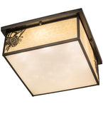 20"Sq Hyde Park Winter Pine Outdoor Flush Mount