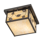 12"Sq Hyde Park Vine Leaf Outdoor Flush Mount