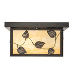 12"Sq Hyde Park Vine Leaf Outdoor Flush Mount