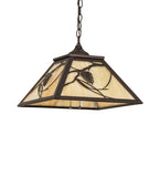 16"Sq Whispering Pines Pendant