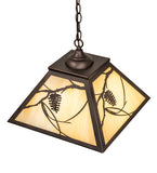 16"Sq Whispering Pines Pendant