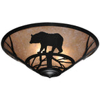 22"W Bear on the Loose Wildlife Flush Mount