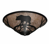 22"W Bear on the Loose Wildlife Flush Mount
