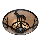 22"W Fox on the Loose Flush Mount