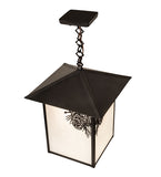 14"Sq Seneca Winter Pine Outdoor Pendant