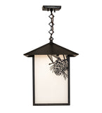 14"Sq Seneca Winter Pine Outdoor Pendant